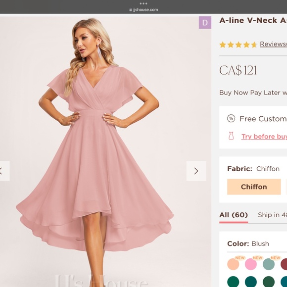 New, JJ’s House dress with flutter sleeves. Size 8 - Picture 2 of 8